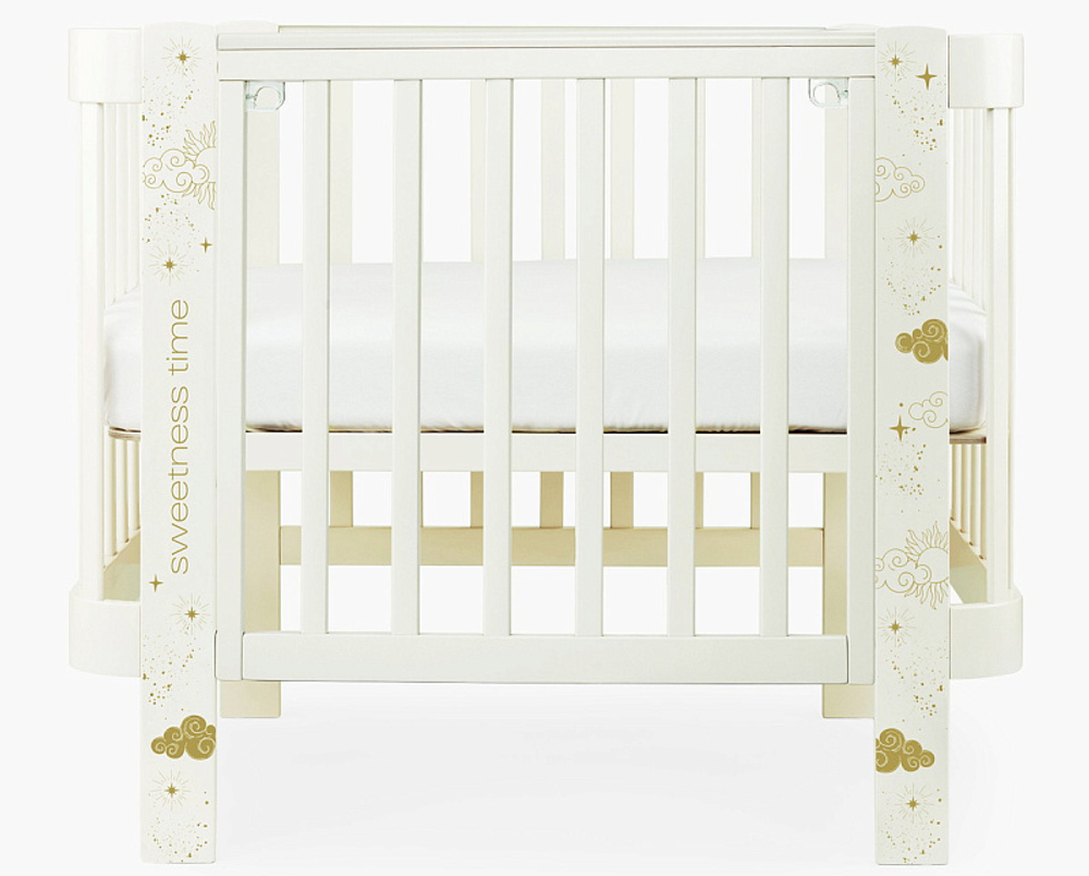 Детская кроватка-трансформер Happy baby Mommy Love в комплекте с расширением 160х70 milky