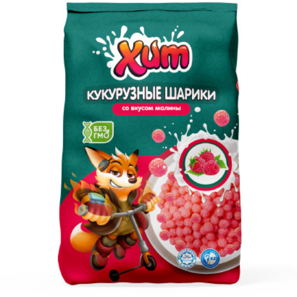 Фигурные завтраки Хит кукурузные шарики со вкусом малины 200 гр