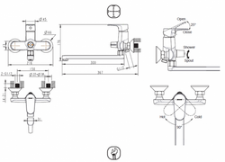 Смеситель для ванны c длинным изливом Bravat Alfa