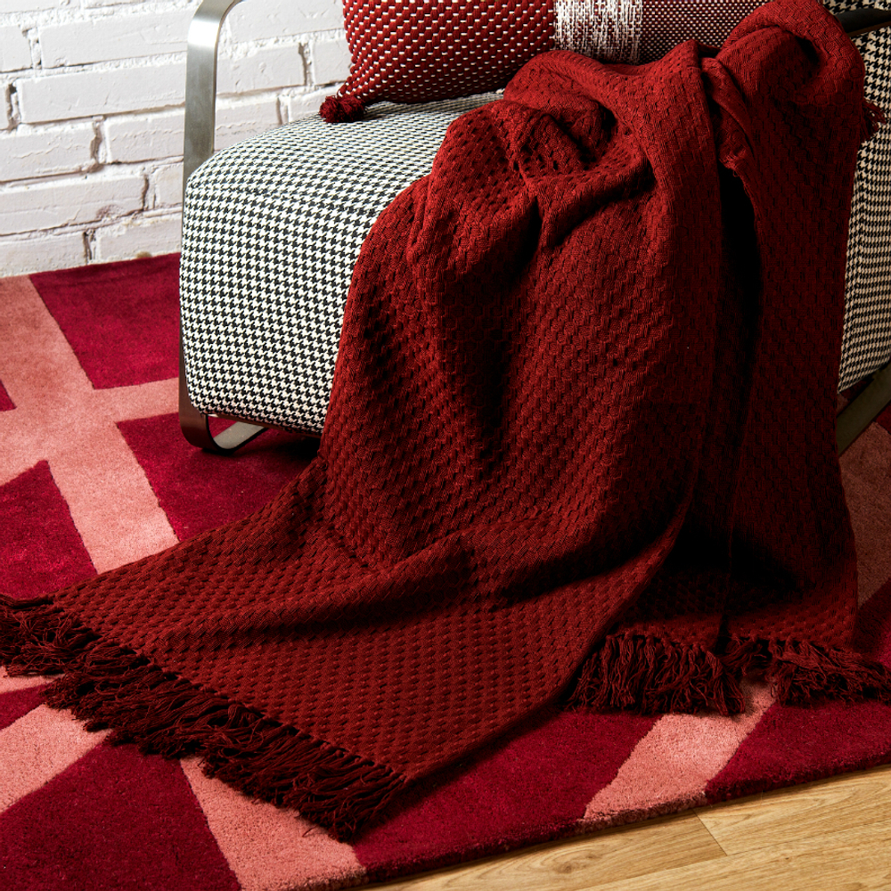 Покрывало вафельное 180х250 Tkano Essential бордовое