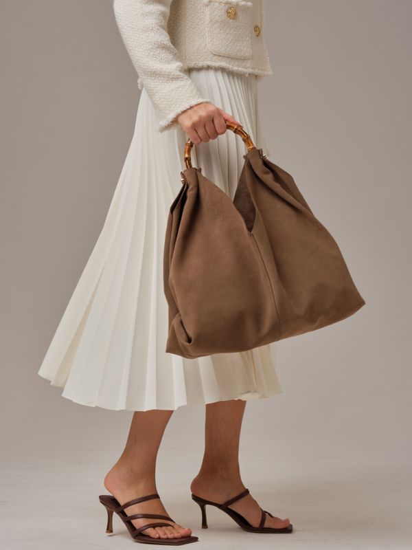 Замшевая сумка Bamboo DBR 30990 серо-коричневый