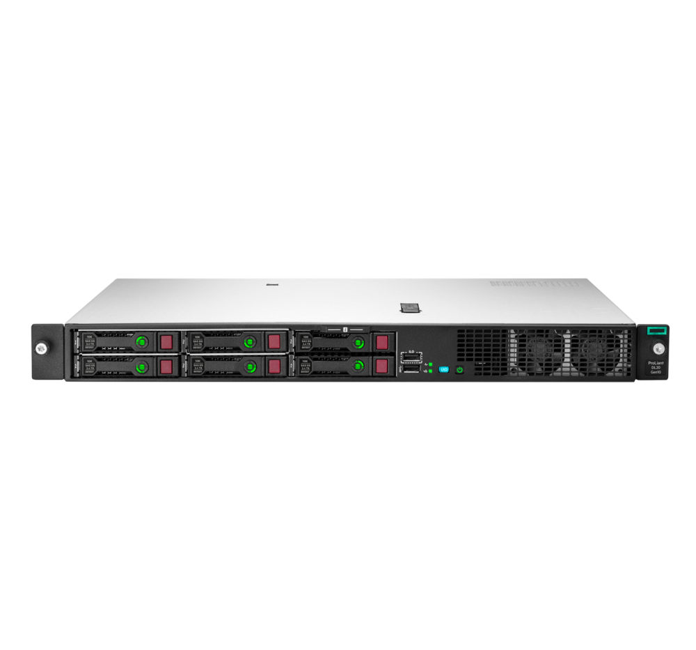 Стоечный сервер - HP Enterprise ProLiant DL20 Gen10, 1U, 4x 2.5“, 1x Xeon[E-2224] 6 Cores, 16Gb, P17080-B21