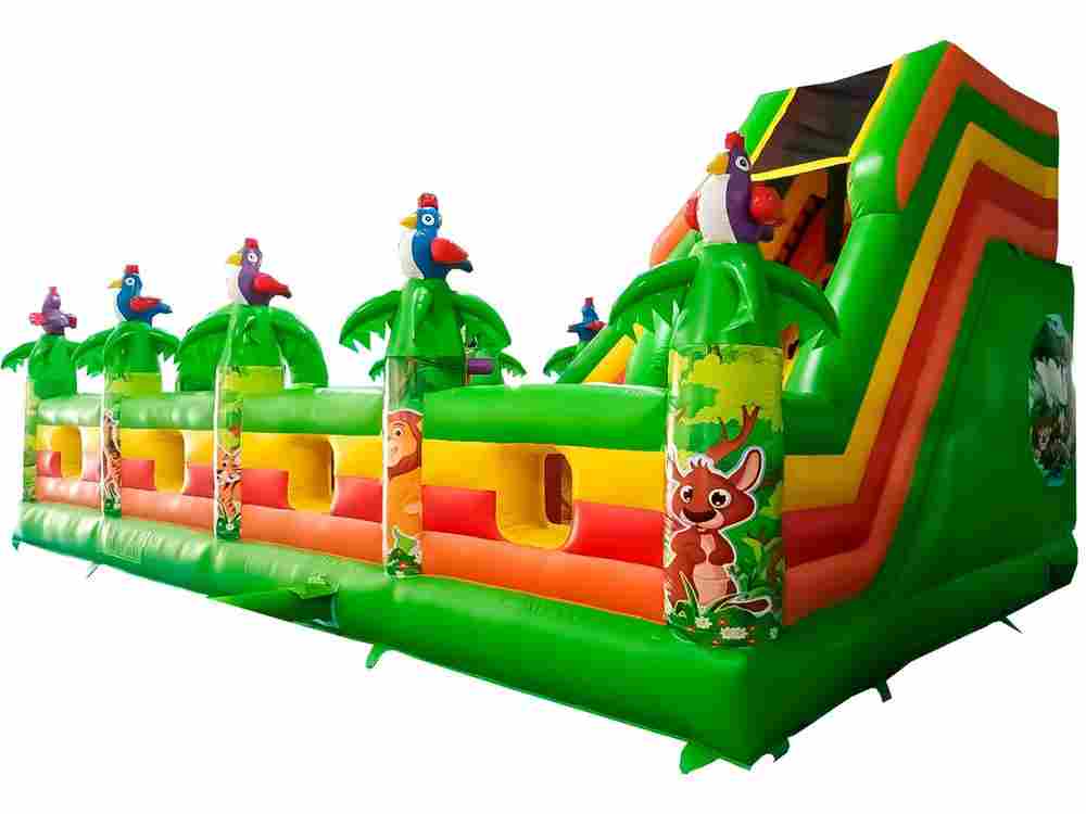 Коммерческий надувной батут "Джунгли" с горкой, 10*6*4.5 м