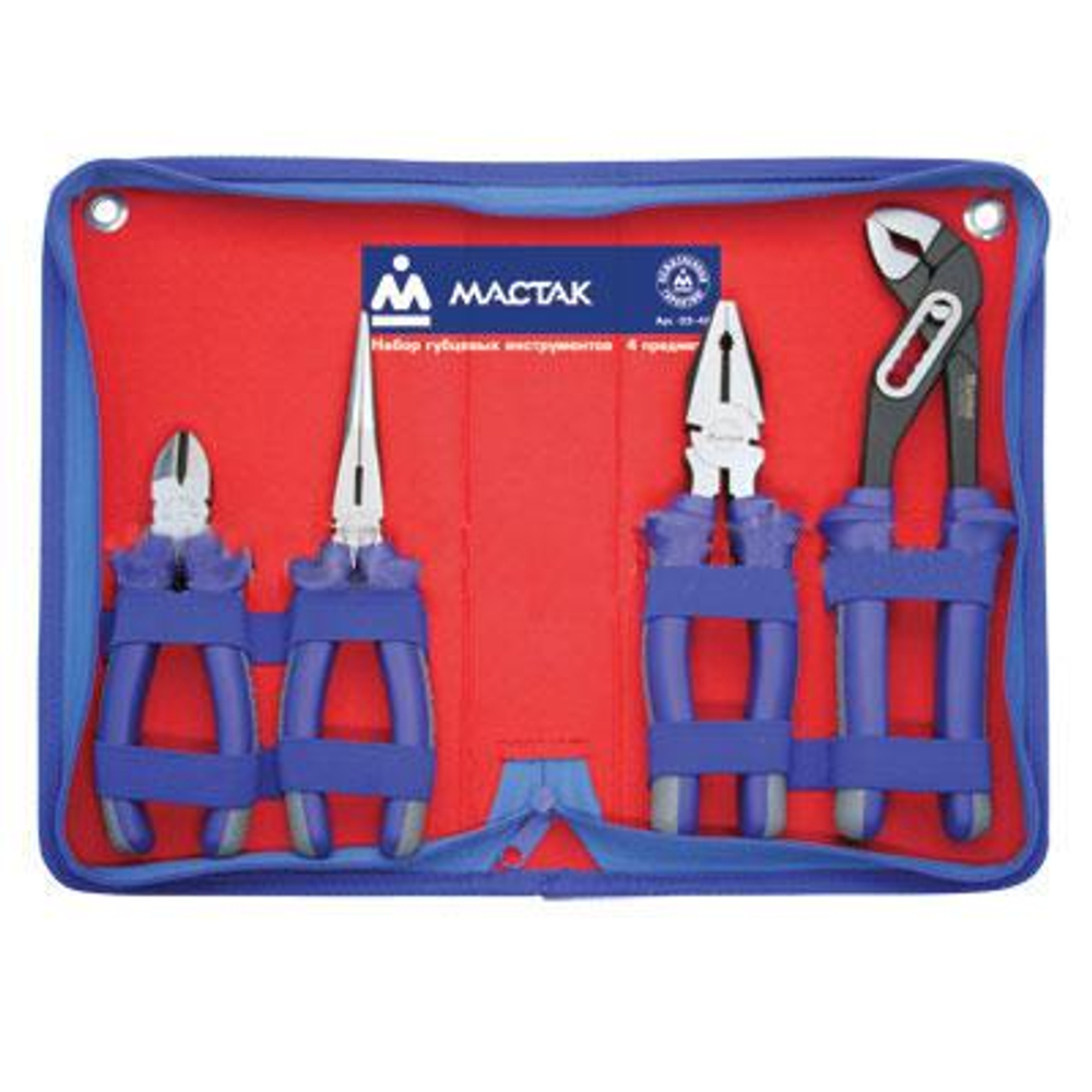Набор пассатижей, плоскогубцев бокорезов МАСТАК 03-4Z
