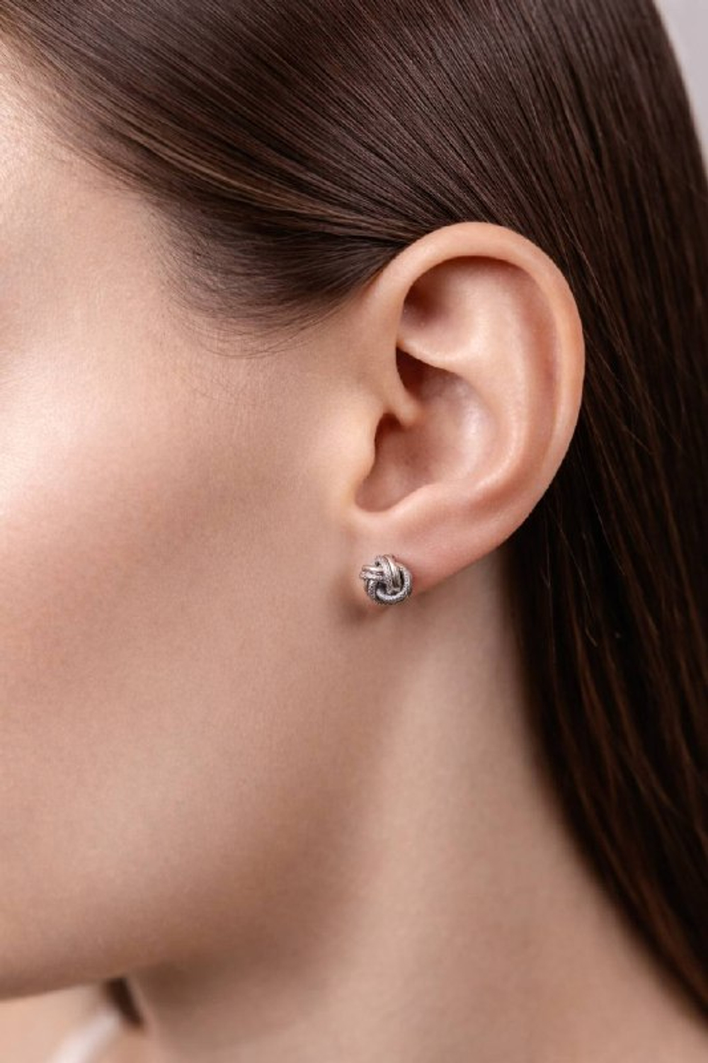 Серьги "Узелки" плетёные в серебре