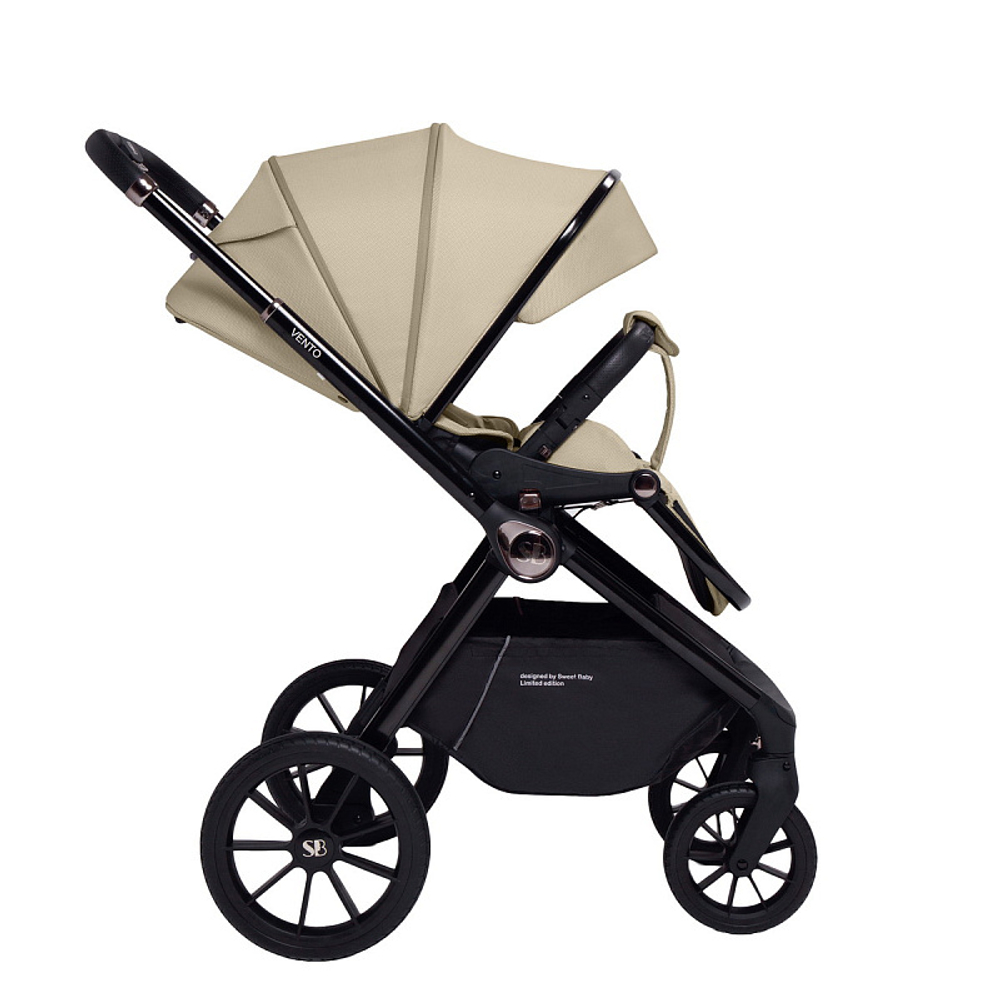 Детская коляска Sweet Baby Vento Black 2 в 1 Beige