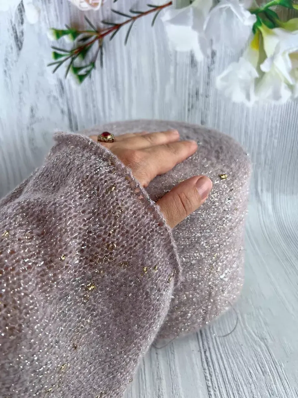 Пряжа для вязания с Мохер с люрексом Люмия