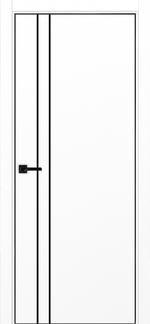 Межкомнатная дверь Optima Porte НЕАПОЛЬ 205 Молдинг SB (чёрный), Алюминиевая кромка SB (матовый чёрный) с 4-х сторон