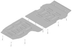 Защита алюминиевая 4 мм Д, КПП; РК для Range Rover L460 с 2022 г Motodor.343201