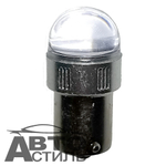 Светодиод 12-24V T25    6SMD 2835 WHITE CL (1конт) Прозрачная с метал ободом 1156-6W-C