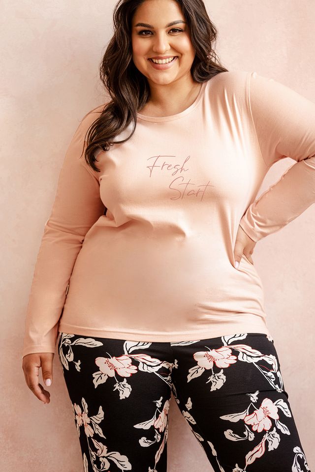 Пижама plus size с цветочными бриджами 25W Katie