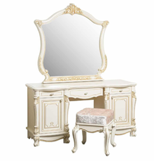 Туалетный столик и пуф «Касандра» бежевый без зеркала