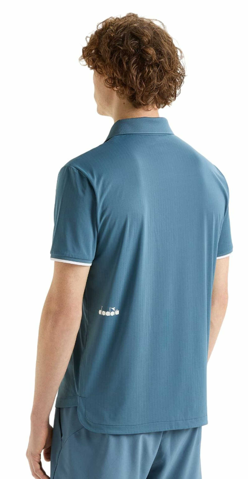 Мужское теннисное поло Diadora Short Sleeve Polo Icon - Бирюзовый