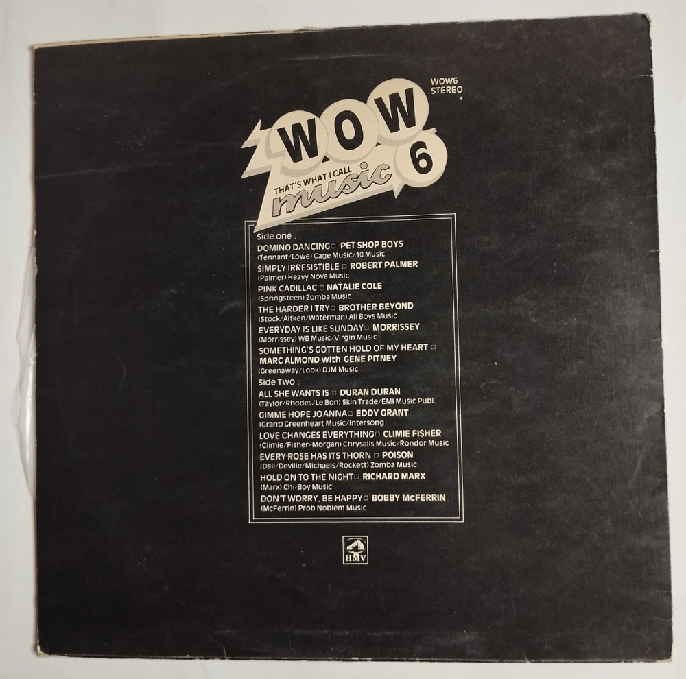 Винтажная виниловая пластинка LP Сборник Wow, Thats What I Call Music 6 (Индия 1990) Bobby McFerrin Don't Worry, Be Happy