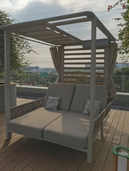 Шатер с лежаками Borromeo, бежевый, светло-серый