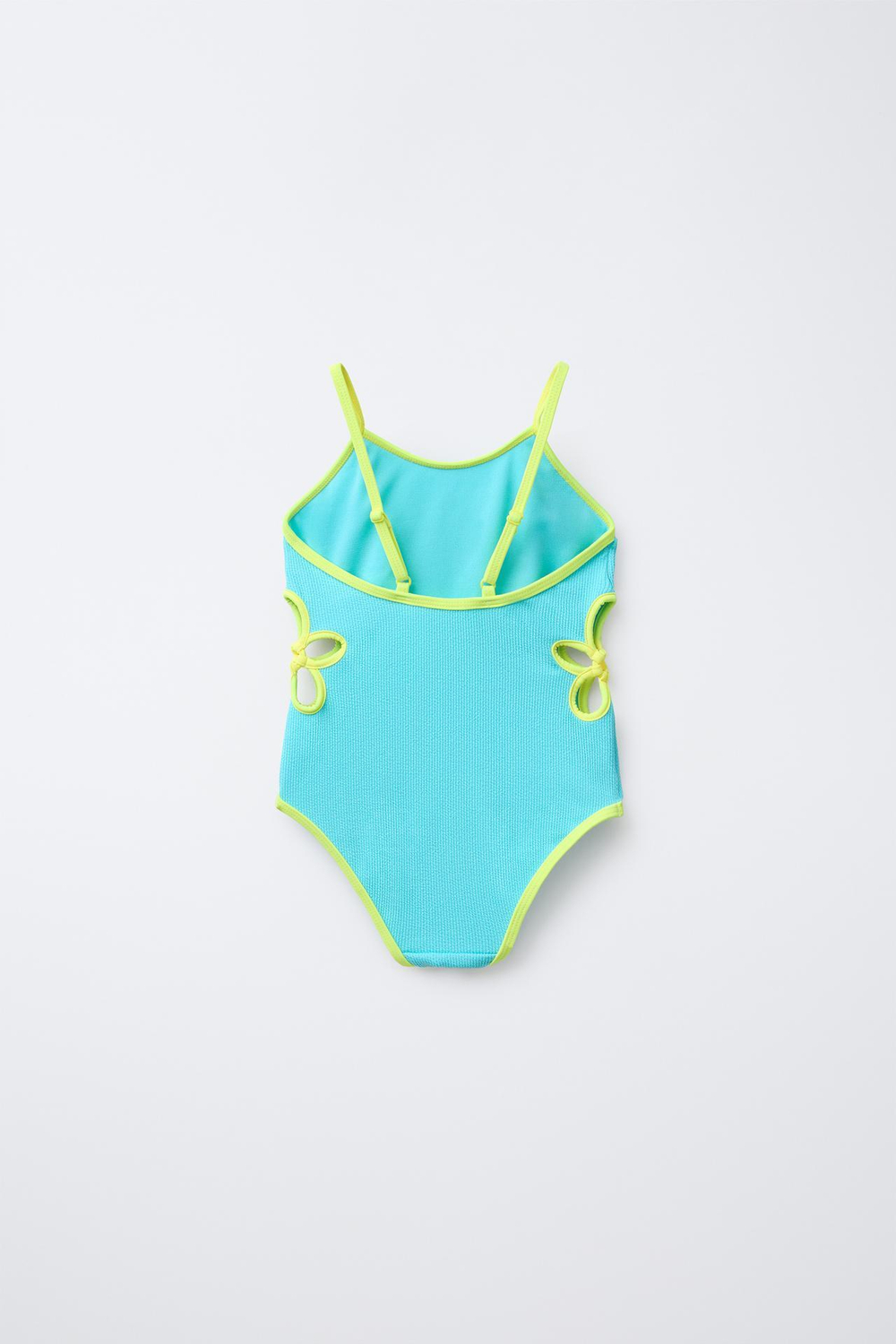 ZARA КУПАЛЬНИК С РЕЛЬЕФНЫМ ВЫРЕЗОМ, БИРЮЗОВЫЙ