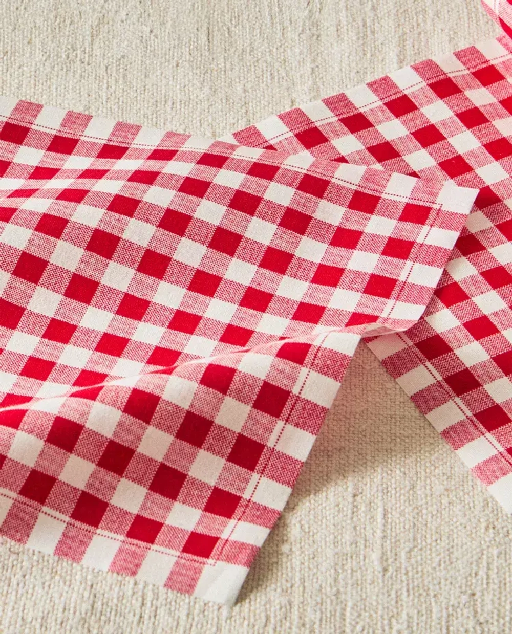 ZARA HOME НАБОР САЛФЕТОК ИЗ ХЛОПКА В КЛЕТКУ ВИШИ (20 ШТ.), КРАСНЫЙ