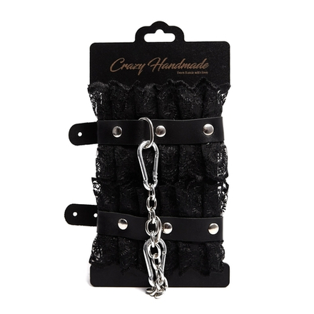 Наручники Crazy Handmade с черным кружевом