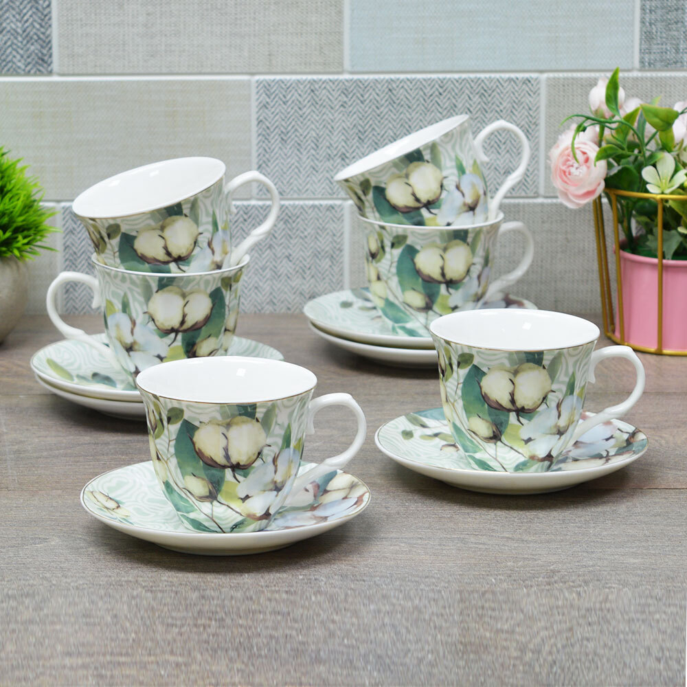 Чайный набор 12 предметов 220мл в круглой коробке (00110608)