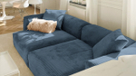 Диван Фиджи двухсекционный (большой и глубокий) Cilium Indigo 273*137*62 см, Синий Вельвет Нераскладной Фиеста