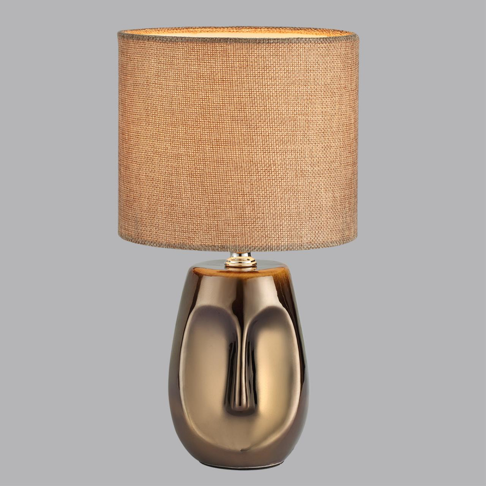 8150/1T MODERNI LN26 474 бронза/бежевый, керамика/текстиль Настольная лампа Е27 1*60W 220V AKIVI