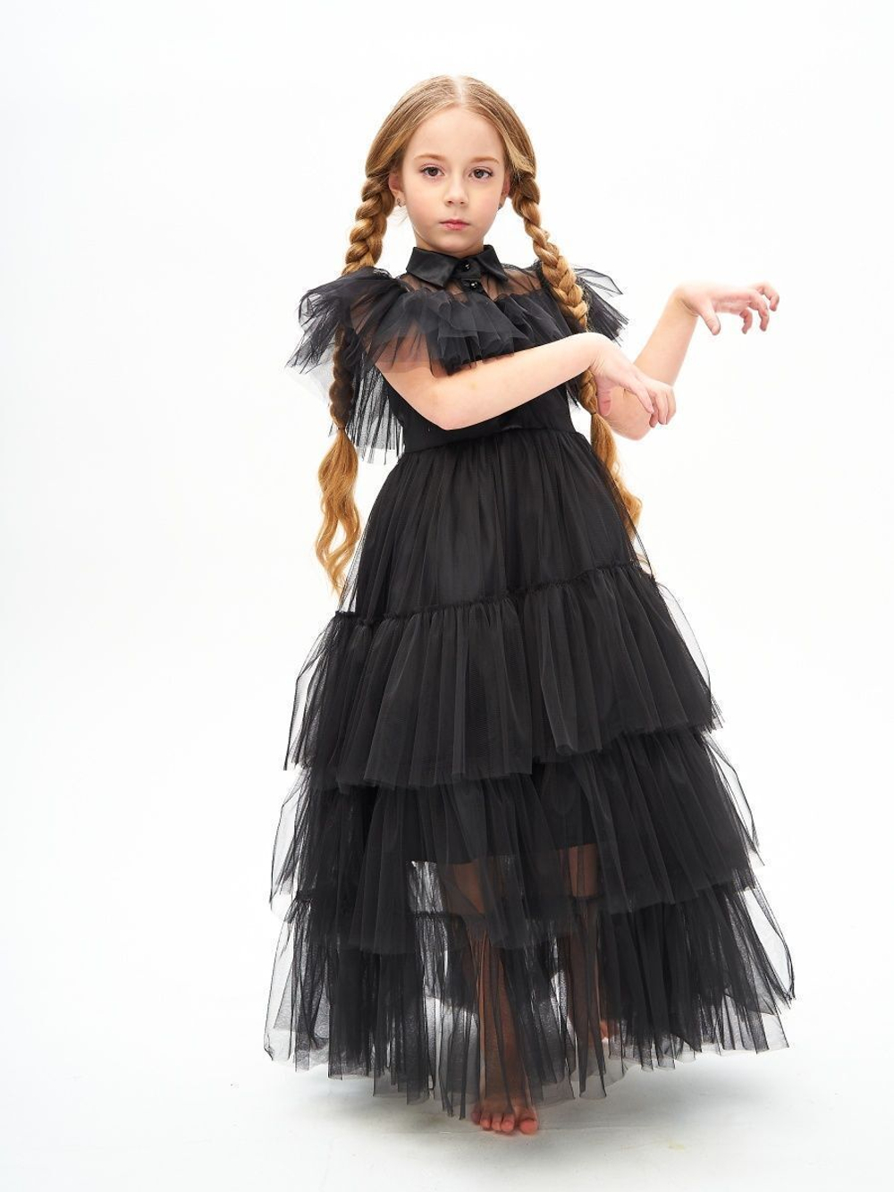 Платье Wednesday Addams Уэнсдэй Адамс на Хэллоуин в пол