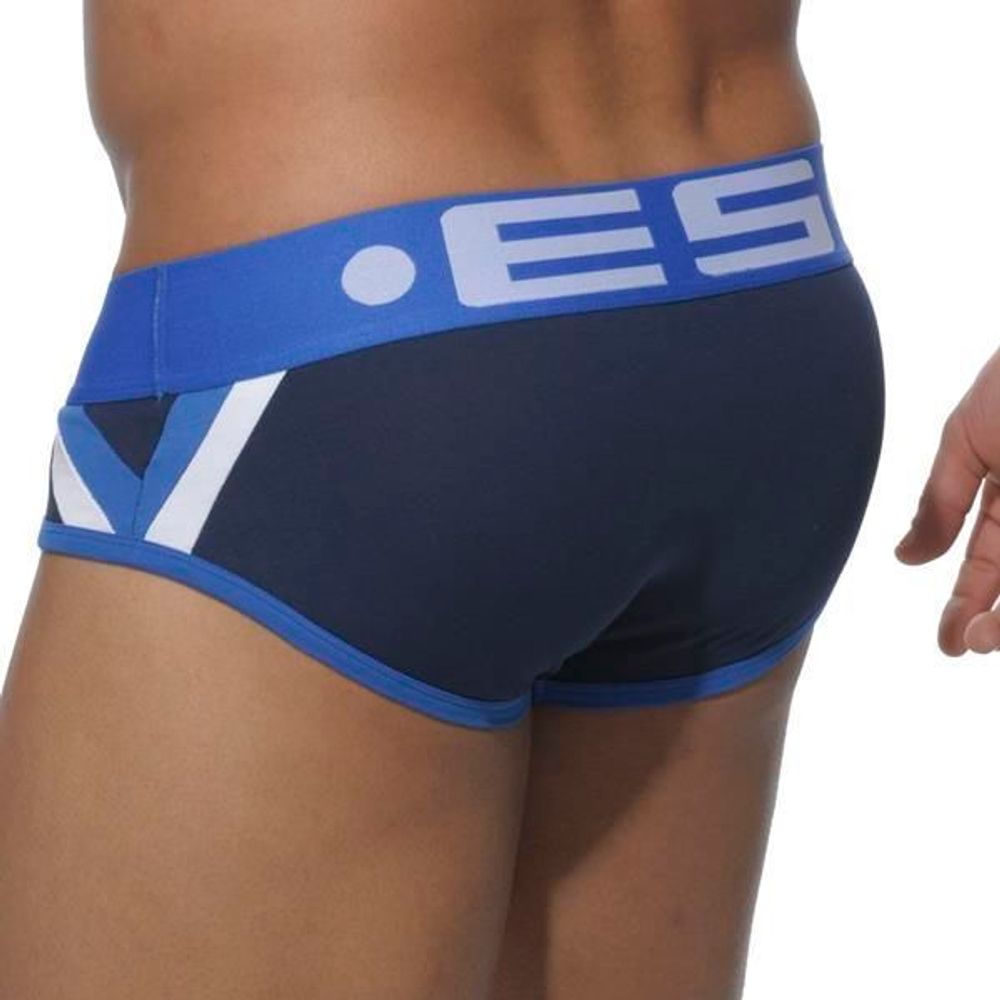 Мужские трусы Хипсы темно-синие с синей резинкой ES Collection Мужские трусы Хипсы темно-синие с синей резинкой ES Collection