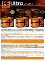 Плетеный шнур для рыбалки PE ULTRA LIGHT Black 0,04mm 135m