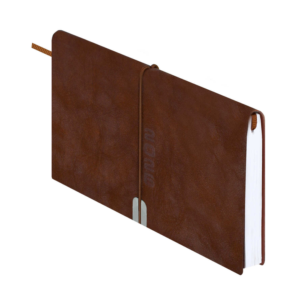 Еженедельник датированный 2026 ESCALADA, 175х95 мм, 64 л., арт. 70393/ 40 ТИВОЛИ ГЛОСС КОРИЧНЕВЫЙ (кожзам: мягкий переплёт, материал обложки: искусственная кожа "Тиволи глосс"; декор: блинтовое тиснение; способ крепления блока: ниткошвейный; вн. блок