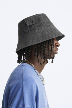 ZARA ПАНАМА С КАРМАНОМ, АНТРАЦИТОВО-СЕРЫЙ