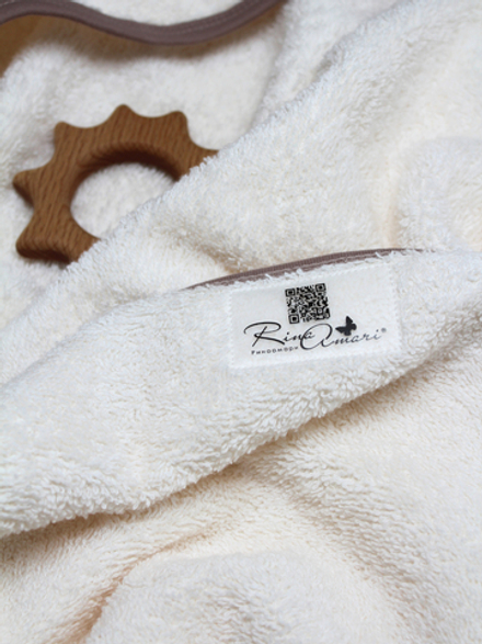 Махровая пеленка с уголком Молочный/Тауп Грей