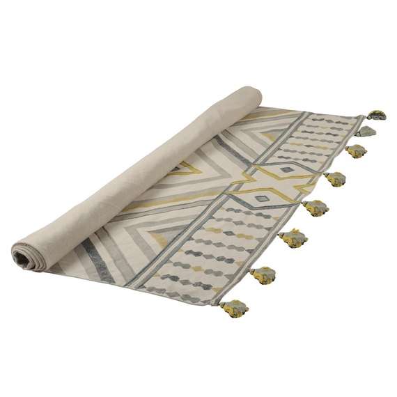 Ковер из хлопка с контрастным узором и кисточками Ethnic 200х300 см