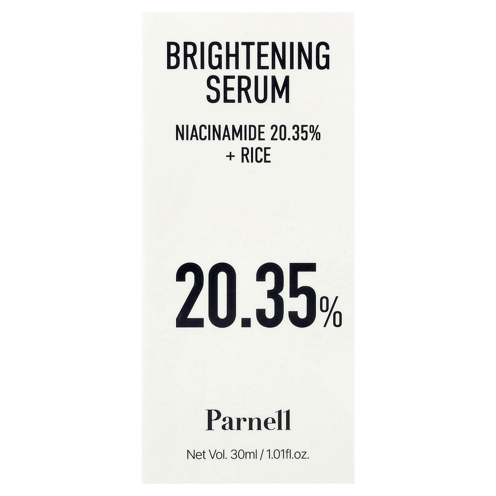 Parnell, никотинамид 20.35 рисовая осветляющая сыворотка, 30 мл (1,01 жидк. унции)