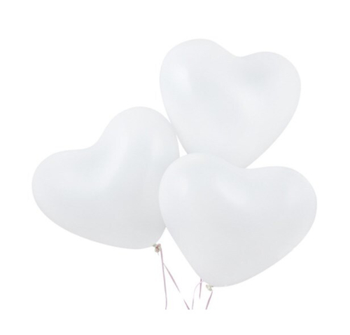 Шар латекс сердца белый