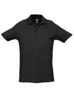 Рубашка поло медицинская мужская Доктор стиль SPRING 210 на руговицах, чёрная, размер 4XL