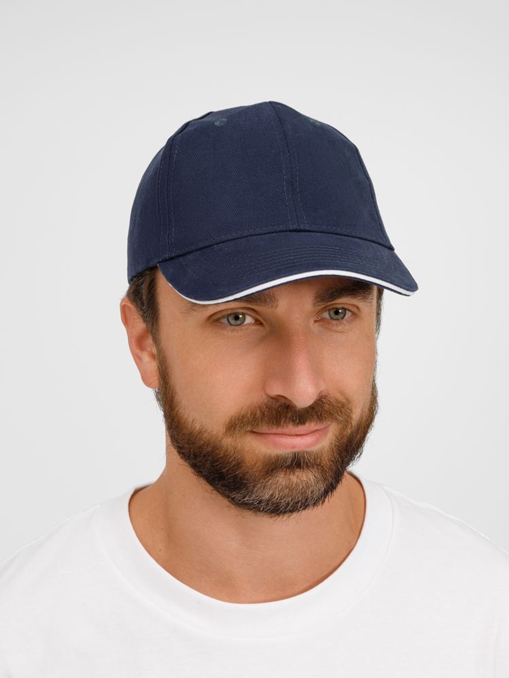 Бейсболка Buffalo, темно-синяя с белым