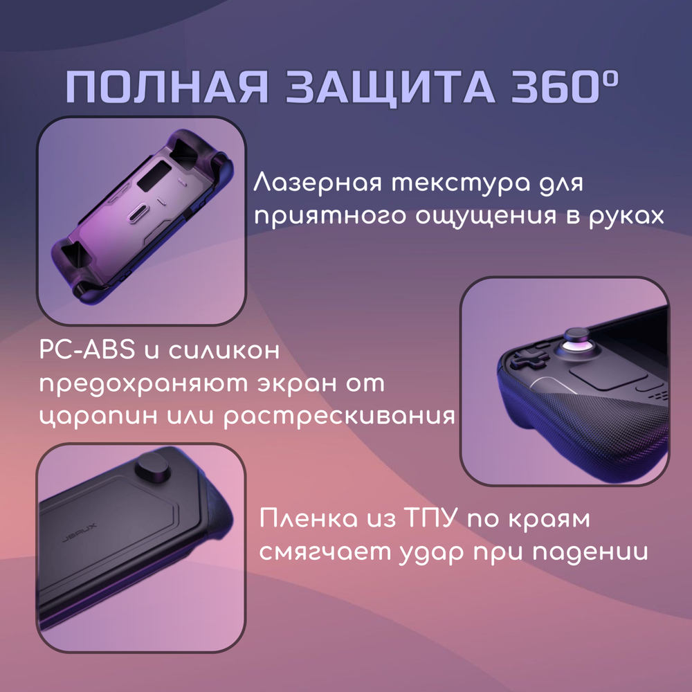 Чехол JSAUX ModCase (Базовый набор) PC0104 для Steam Deck LCD / OLED - Модульный защитный кейс (3 в 1) с подставкой и дополнительными аксессуарами для игровой портативной консоли, приставки Стим Дек