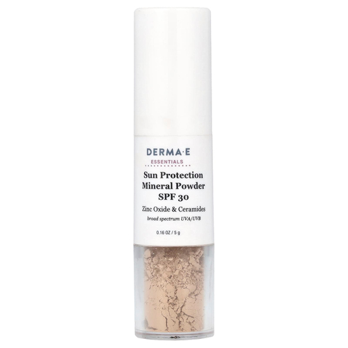 DERMA E, Essentials, минеральная пудра для защиты от солнца, SPF 30, 5 г (0,16 унции)