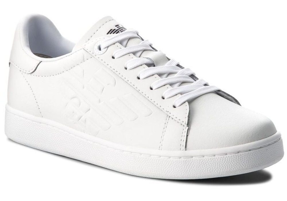 Мужские кроссовки EA7 Unisex Leather Sneaker - white