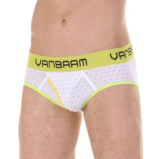 Трусы мужские брифы белые с принтом Van Baam VB45180
