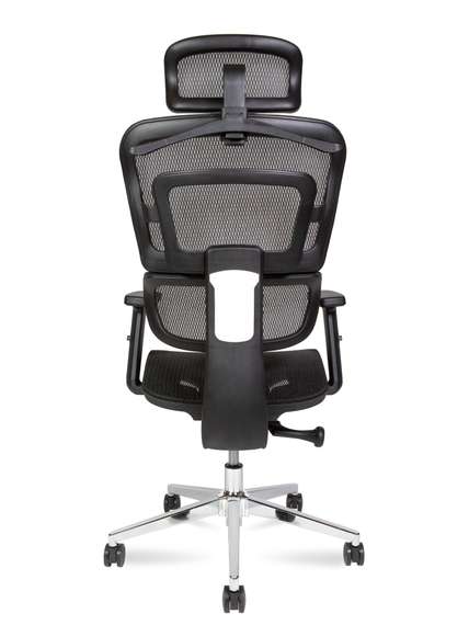 Кресло офисное Норден / Эрго М / Ergo M / черный пластик / черная сетка / черная сетка