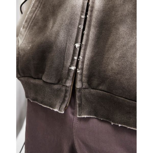 Худи Zip OPM тай-дай белый / серый - фото 11