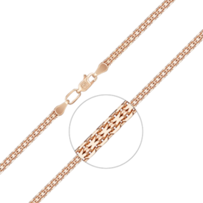 Цепь из красного золота (плетение бисмарк) Артикул: 21-4003-060-1110-17