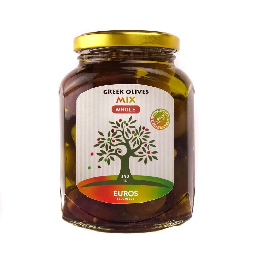 Оливки ассорти в оливковом масле, с косточкой, Euros  200 гр