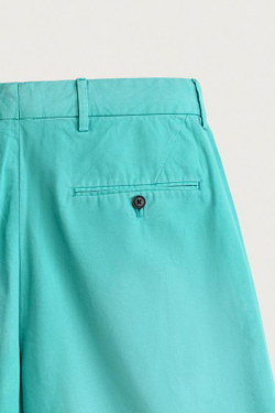 ZARA ШОРТЫ RELAXED FIT СО СКЛАДКАМИ И ЭФФЕКТОМ ПОТЕРТОСТИ, БИРЮЗОВЫЙ