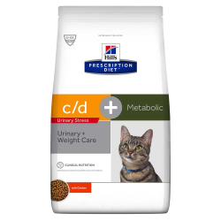Hill's Feline c/d + Metabolic Urinary Stress - диета для кошек для контроля веса и лечения МКБ при стрессе