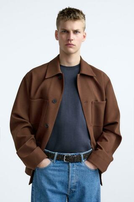 ZARA ПЛЕТЕНЫЙ КОЖАНЫЙ РЕМЕНЬ, КОРИЧНЕВЫЙ