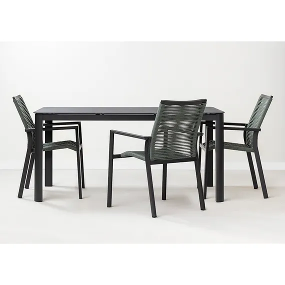 Уличный стол Leif, 160х90х75 см, темно-серый