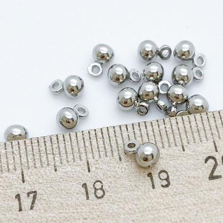 Подвеска Шар, цвет серебро, размер 6*4 мм, цена за 1 шт