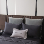 КПБ на резинке Сатин Velvet Premium с Одеялом VPR004, Евро, 4 наволочки, простынь 180*200*25